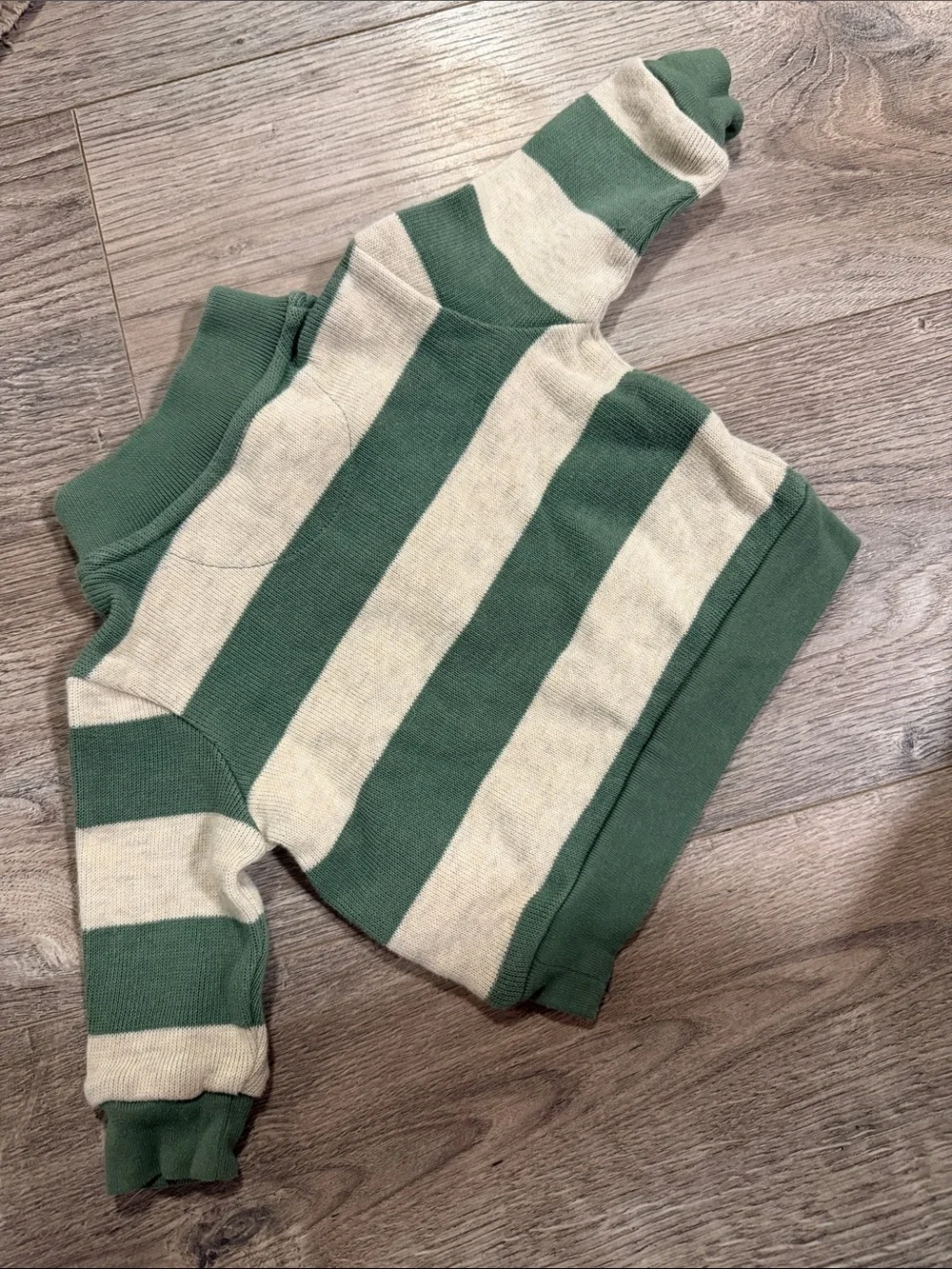 Ralph Lauren Striped Green & Cream Knit Pullover Sweater
